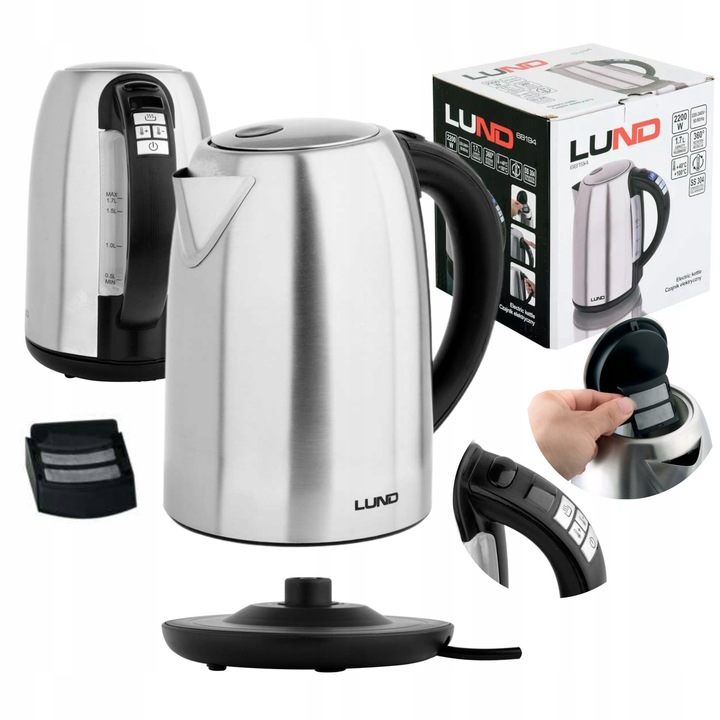 LUND CZAJNIK ELEKTRYCZNY 1,7L STAL NIERDZEWNA REGULACJA TEMPERATURY 68194