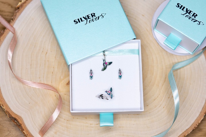 Pierścionek regulowany ze srebra - Samolot i błękitna gwiazda SREBRO 925