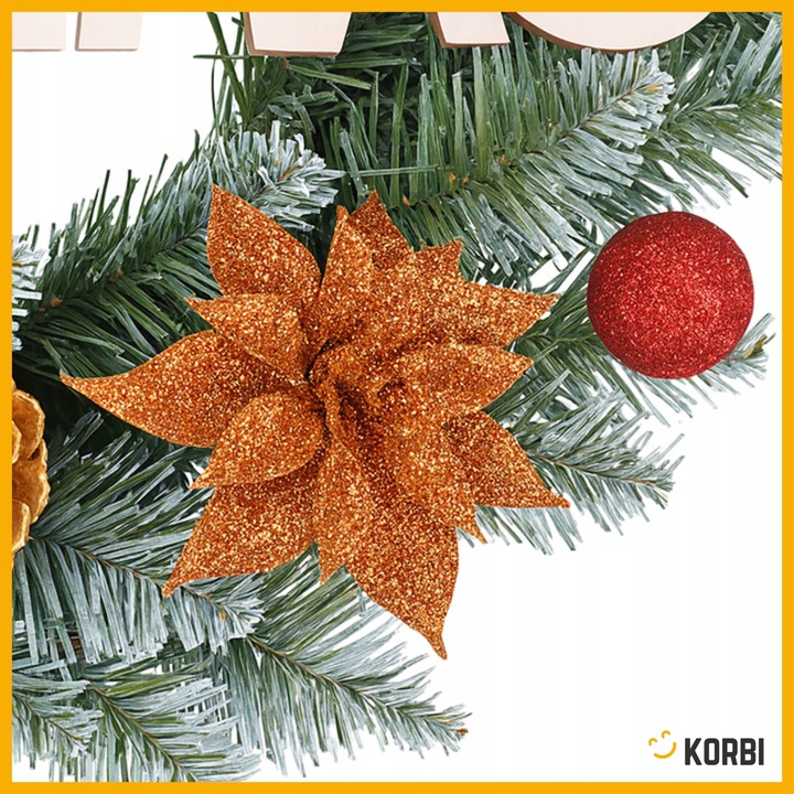 WIENIEC BOŻONARODZENIOWY ELEGANCKA DEKORACJA ŚWIĄTECZNA CZERWONY WZ9 40CM