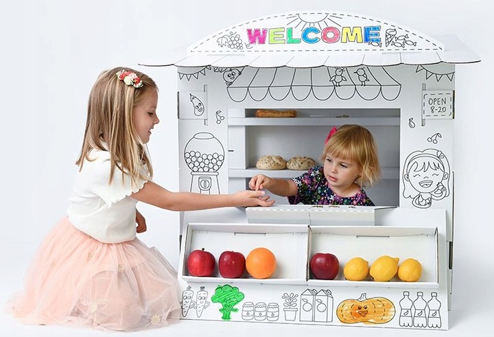 Kartonowy Domek do malowania i samodzielnego złożenia Stragan Tektorado