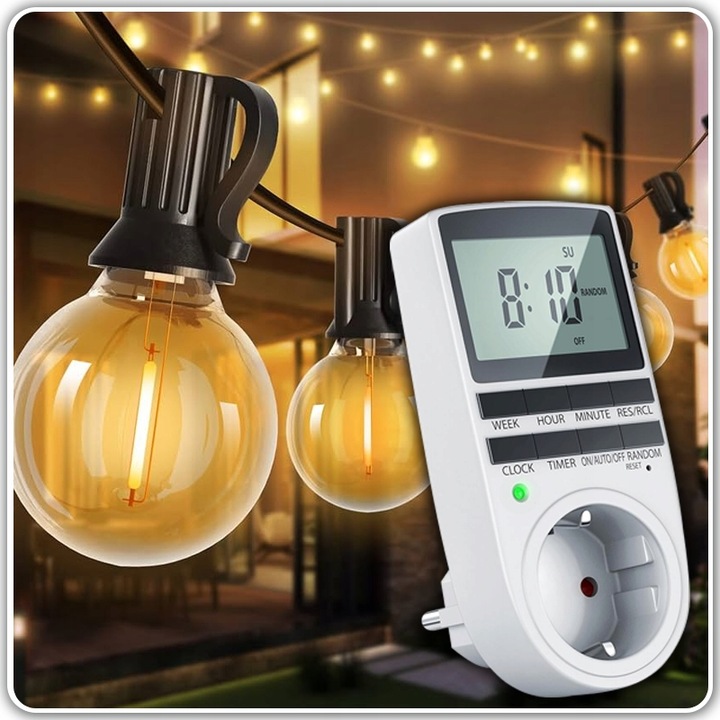 PROGRAMATOR CZASOWY TIMER WŁĄCZNIK WYŁĄCZNIK PRĄDU ENERGOOSZCZĘDNY CYFROWY