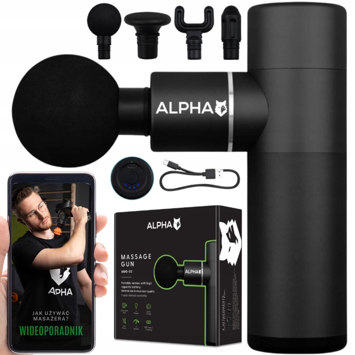 PISTOLET DO MASAŻU MOCNY MASAŻER MASSAGE GUN ALPHA