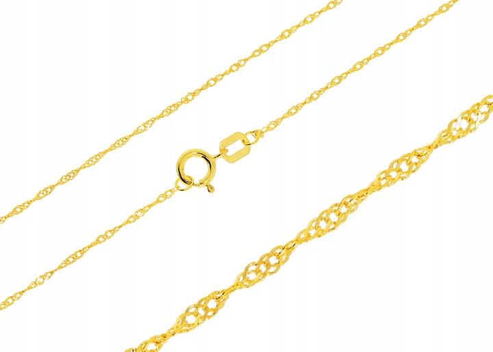 Złoty łańcuszek pełny singapur Próba 585 45 cm