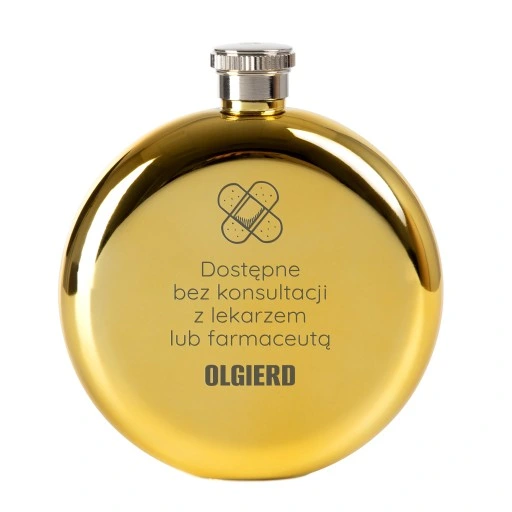 Personalizowana piersiówka okrągła 200ml GRAWER z dedykacją na PREZENT