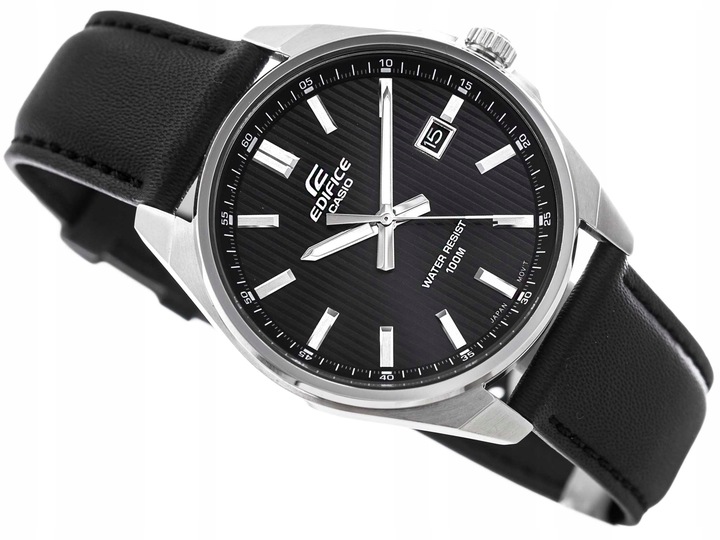 MĘSKI ZEGAREK CASIO EFV-150L-1AVUEF EDIFICE CZARNY NA PASKU DATOWNIK 100M