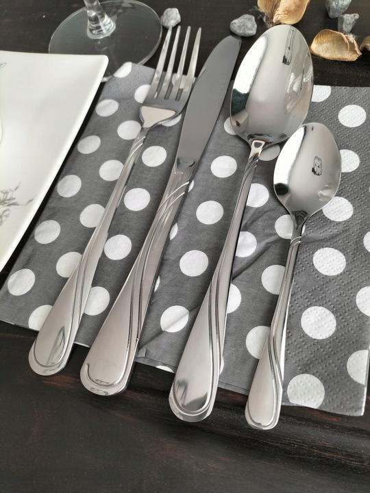 KOMPLET SZTUĆCÓW ZESTAW SZTUĆCÓW NA 12 OSÓB SZTUĆCE POŁYSK WALIZKA 72 EL.