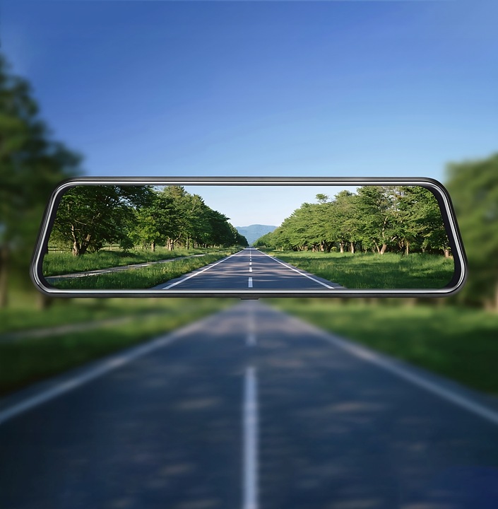 WIDEOREJESTRATOR SAMOCHODOWY JAZDY LUSTERKO KAMERA COFANIA PRZÓD TYŁ MenuPL