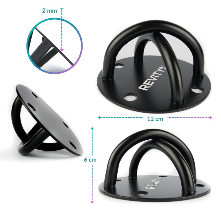 HAK MOCOWANIE SUFITOWE STALOWY UCHWYT DO MONTAŻU PASÓW TRX HUŚTAWKI WORKA