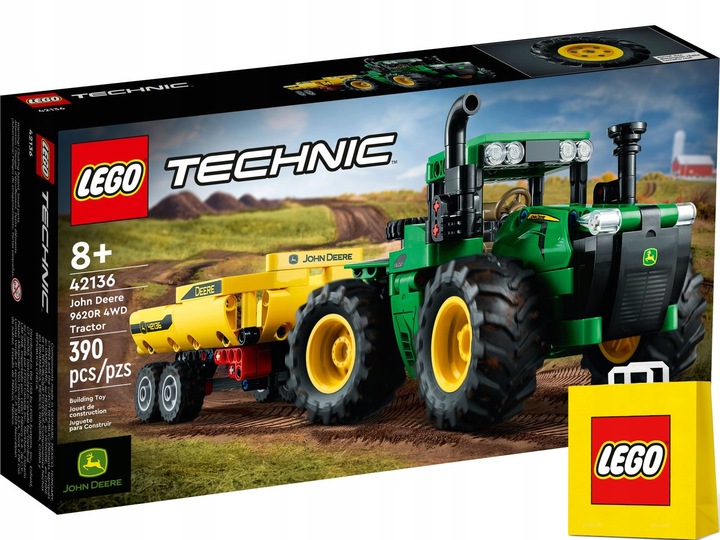 LEGO TECHNIC TRAKTOR 4WD Z PRZYCZEPĄ