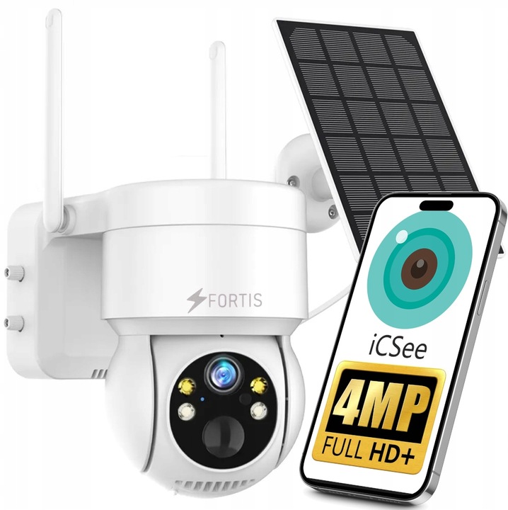 KAMERA SOLARNA ZEWNĘTRZNA OBROTOWA IP WIFI 4MPX FULL HD+ DO MONITORINGU