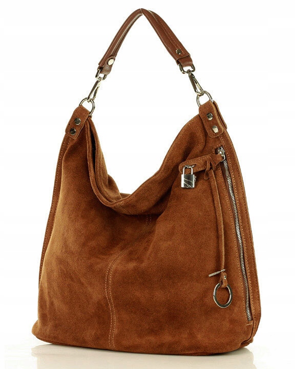 Torebka damska worek TORBA SKÓRZANA na ramię