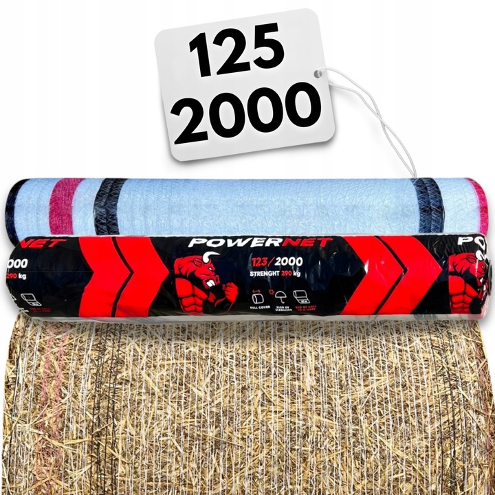 Siatka do bel POWER NET 125x2000m gruba do owijania słomy, siana, kiszonki