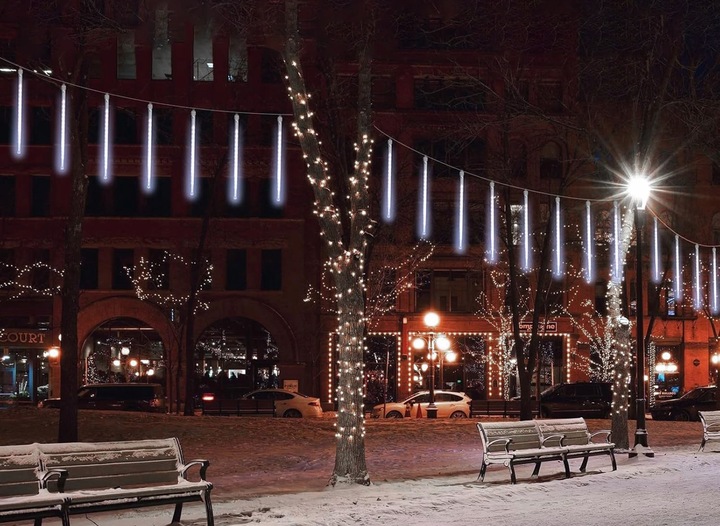 METEORY 50 CM LAMPKI PADAJĄCY ŚNIEG OŚWIETLENIE ŚWIĄTECZNE IP44 SOPLE LED