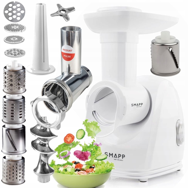 Maszynka do mięsa Smapp z szatkownicą 489.81 + tarka do chipsów i sitko 10