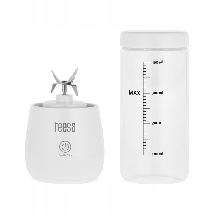 BLENDER PERSONALNY TEESA WHITE MAŁY PRZENOŚNY NA USB AKUMULATOR 100W