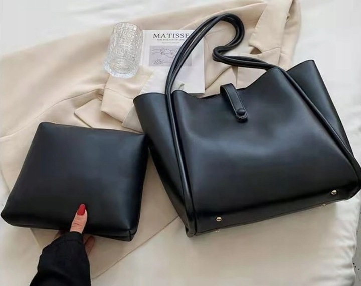 Torebka CZARNA TORBA Damska Miejska Shopper A4 Pojemna