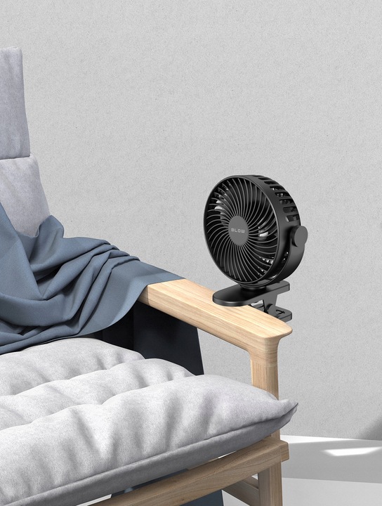 WIATRAK WENTYLATOR SAMOCHODOWY BIURKOWY AKUMULATOR REGULOWANY KLIPS 12V