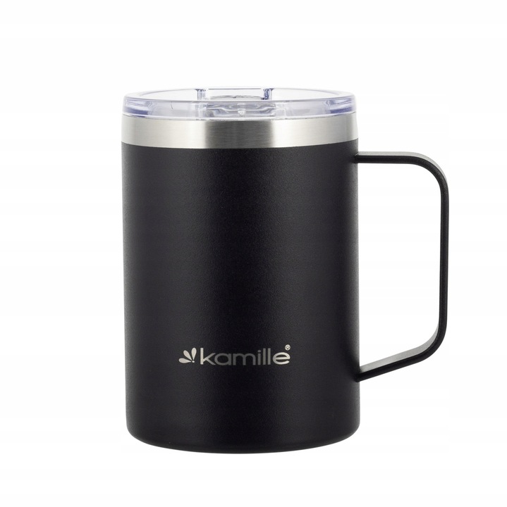 KUBEK TERMICZNY stalowy TERMOS do kawy herbaty z uchwytem KAMILLE 360ml
