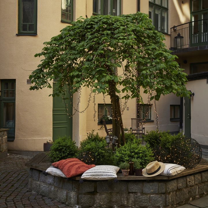 Lampki choinkowe LED zewnętrzne białe ciepłe DŁUGIE 24 m gęste 1200 diod