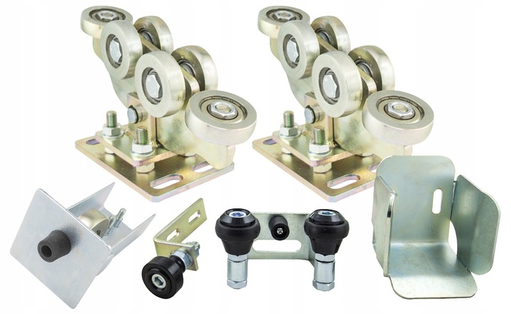 ZESTAW wózek wózki rolki do bramy przesuwnej 70x70 MADE IN POLAND 6 rolek