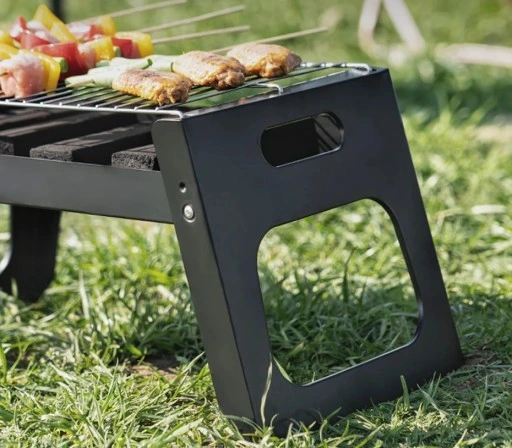 GRILL SKŁADANY TURYSTYCZNY NA KEMPING BBQ PRZENOŚNY WĘGLOWY DO OGRODU BIWAK