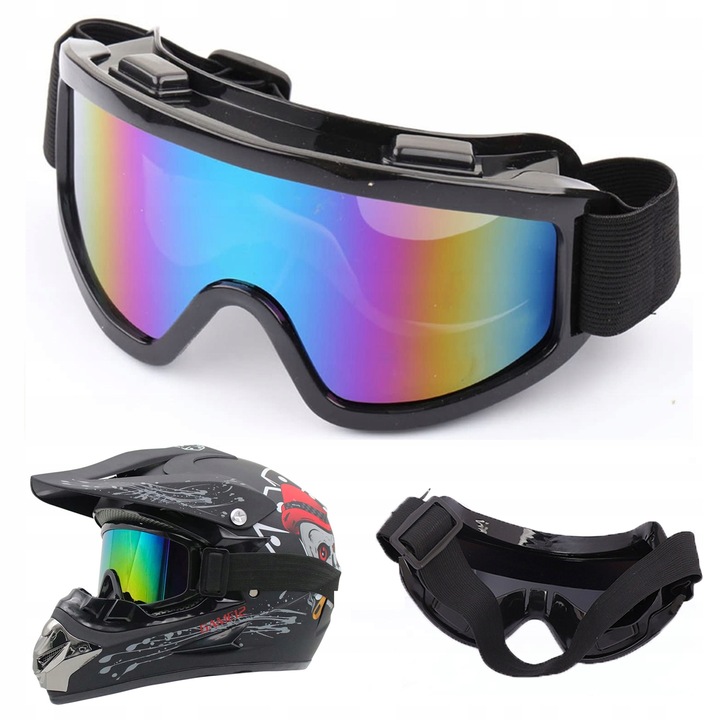 GOGLE MOTOCYKLOWE na MOTOR CROSS ENDURO QUAD KASK