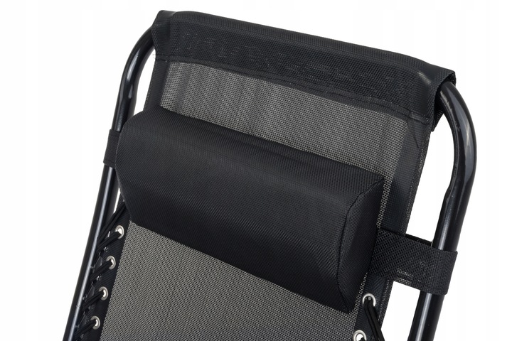 Leżak Ogrodowy WZMACNIANY ZERO GRAVITY metal czarny składany GRATIS PÓŁKA!