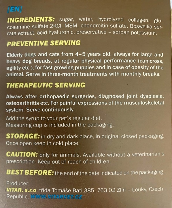 VITAR Veterinae Syrop ArtiVit