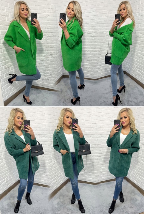 Sweter ALPAKI kurtka WEŁNA MODNE KOLORY oversize