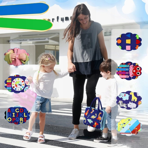 Tablica Manipulacyjna Sensoryczna dla Dzieci Miękka Edukacyjna Montessori