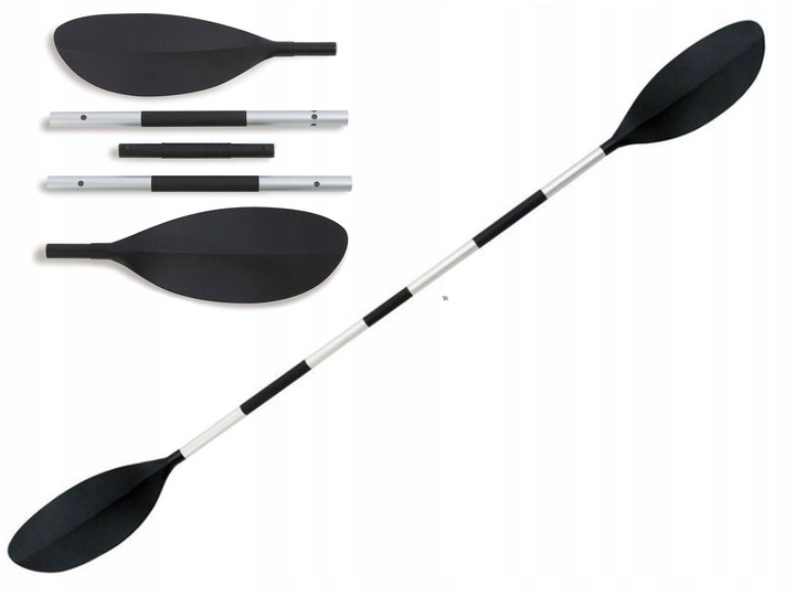WIOSŁO ALUMINIOWE SKŁADANE KAJAKOWE PODWÓJNE DO KAJAKU INTEX 218CM