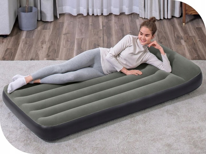 Materac Dmuchany Welurowy Jednoosobowy Łóżko 188x99x30 Bestway MODEL 2025