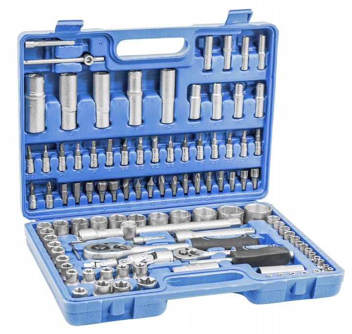 ZESTAW NARZĘDZI KLUCZY NASADOWYCH 108 KLUCZE NASADOWE 1/4" 1/2" BITY TORX