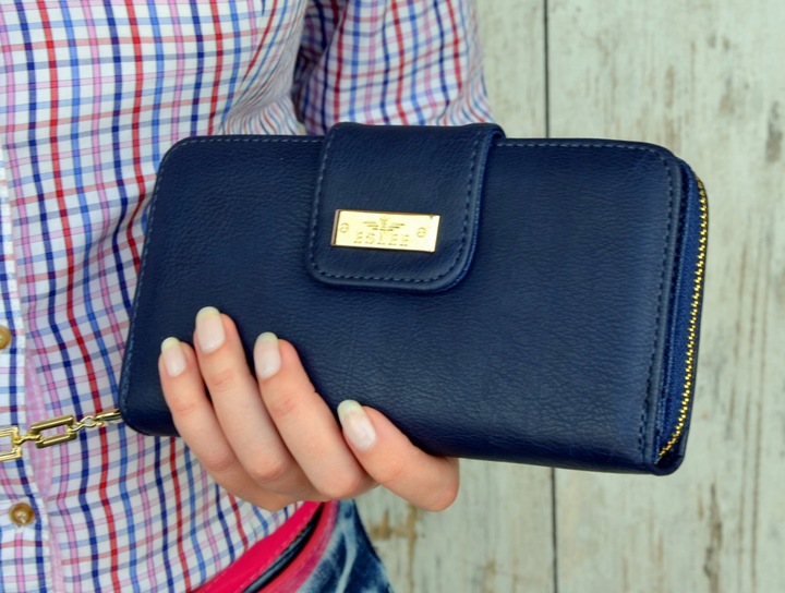 PORTFEL DAMSKI DUŻY TOREBKA NA ZAMEK PODWÓJNY MODNY ORGANIZER SUWAK STYLOWY