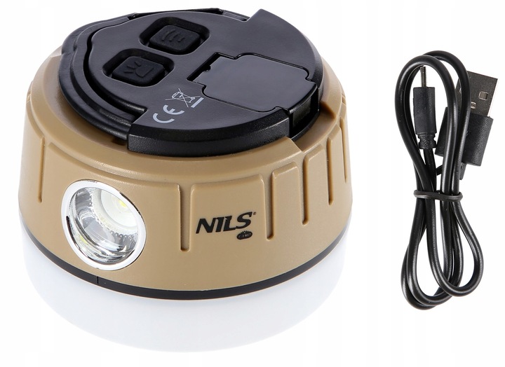 LAMPA LATARKA TURYSTYCZNA KEMPINGOWA POD NAMIOT USB LED 500+100 lm NILS CAM