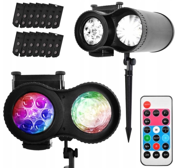 PROJEKTOR ŚWIĄTECZNY LED ŚNIEG NA PILOT LASEROWY REFLEKTOR RZUTNIK NA DOM