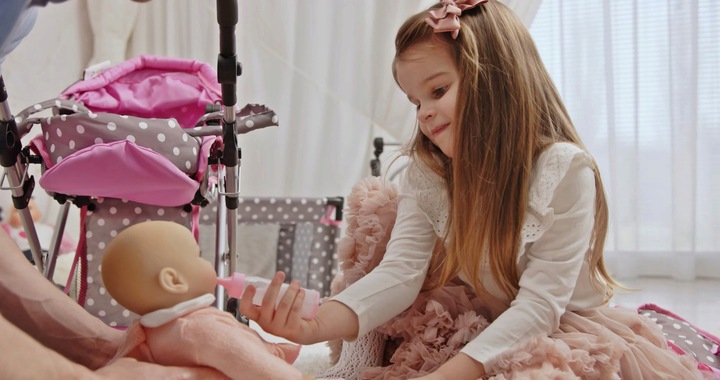 Wózek dla lalek 3w1 SPACEROWY GŁEBOKI + LALKA BOBAS INTERAKTYWNA ZESTAW XXL