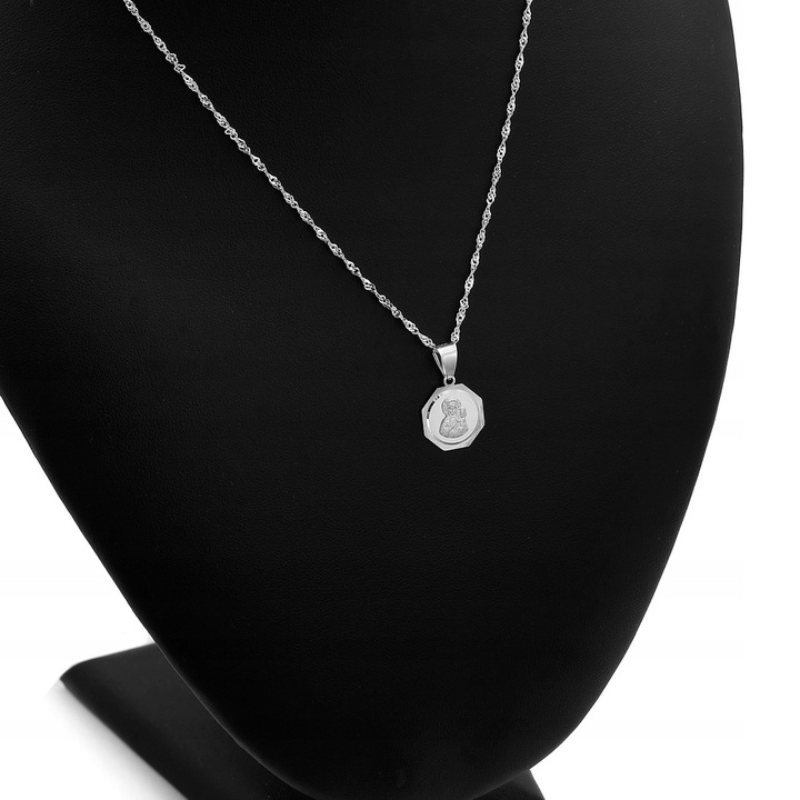 ŁAŃCUSZEK SREBRNY SINGAPUR 925 MEDALIK D356 CHRZEST 45CM