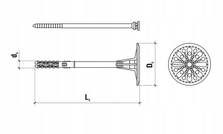 Kołki łączniki dyble izolacji do styropianu LTX fi 10 - 22 cm 100 szt.