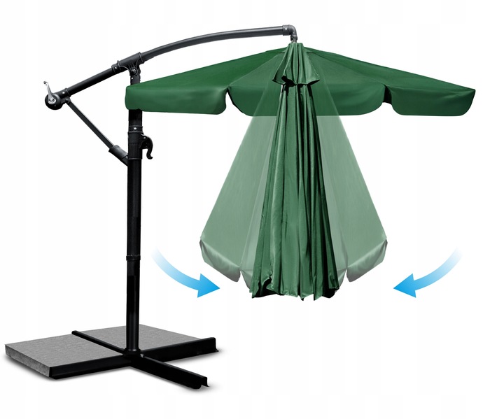 Parasol ogrodowy duży składany z wysięgnikiem pokrowiec 6 segmentów Ø 350cm