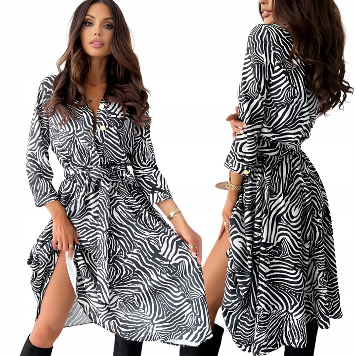 ELEGANCKA MIDI SUKIENKA SUKNIA STYLOWA KLASYCZNA GEOMETRYCZNA ZB 44 XXL