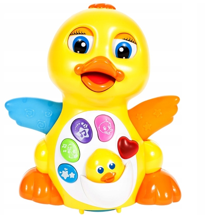 INTERAKTYWNA KACZUSZKA KACZKA GRA JEŹDZI MACHA SKRZYDEŁKAMI SERCE KWACZE