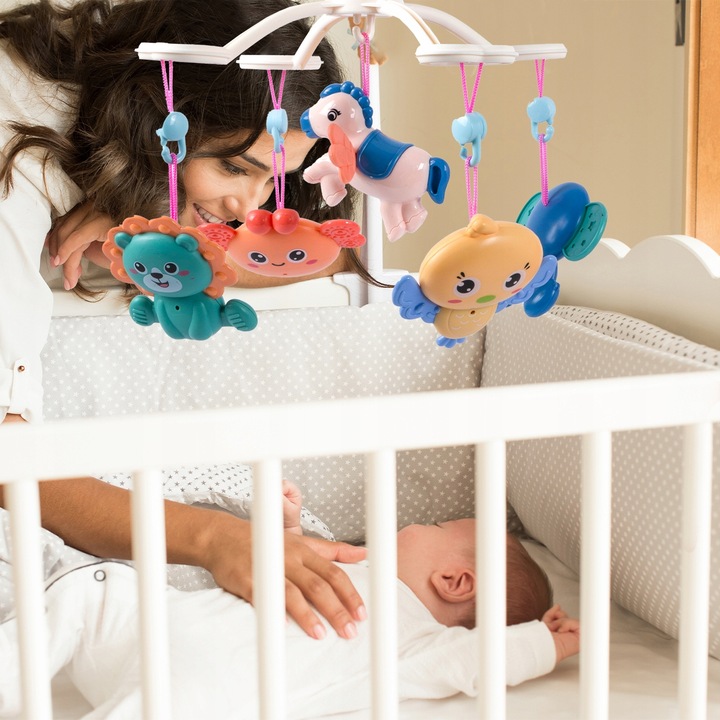 KARUZELA KARUZELKA DO ŁÓŻECZKA PROJEKTOR PILOT GRZECHOTKI 100 MELODII TIMER