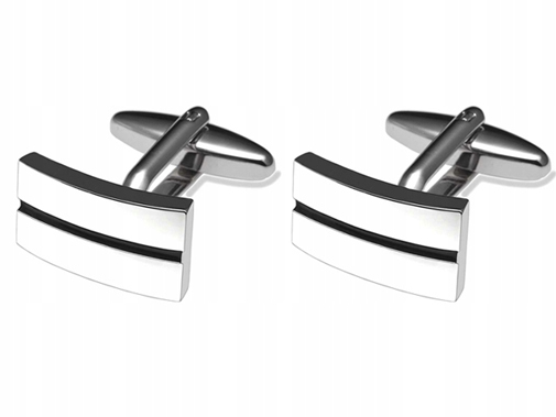 STALOWE SPINKI + PUDEŁKO Metalowa Spinka Męska do Mankietów Koszul GREG D54