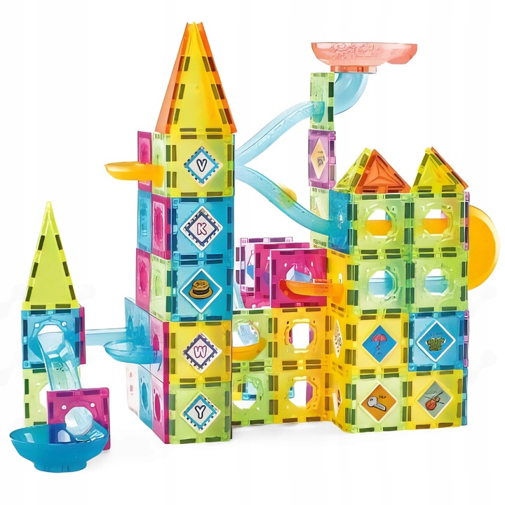 KLOCKI MAGNETYCZNE KONSTRUKCYJNE 3D ZESTAW 139 ELEMENTÓW DLA DZIECI 3+