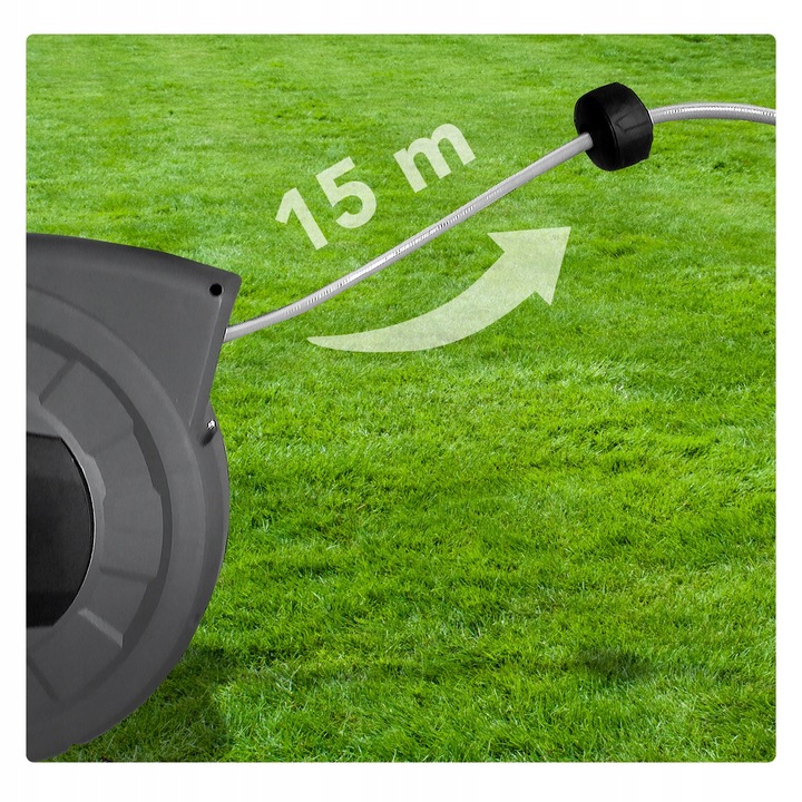 Zwijacz do wody HEVA wąż automatyczny ogrodowy 15m+1,5m pistolet zraszacz