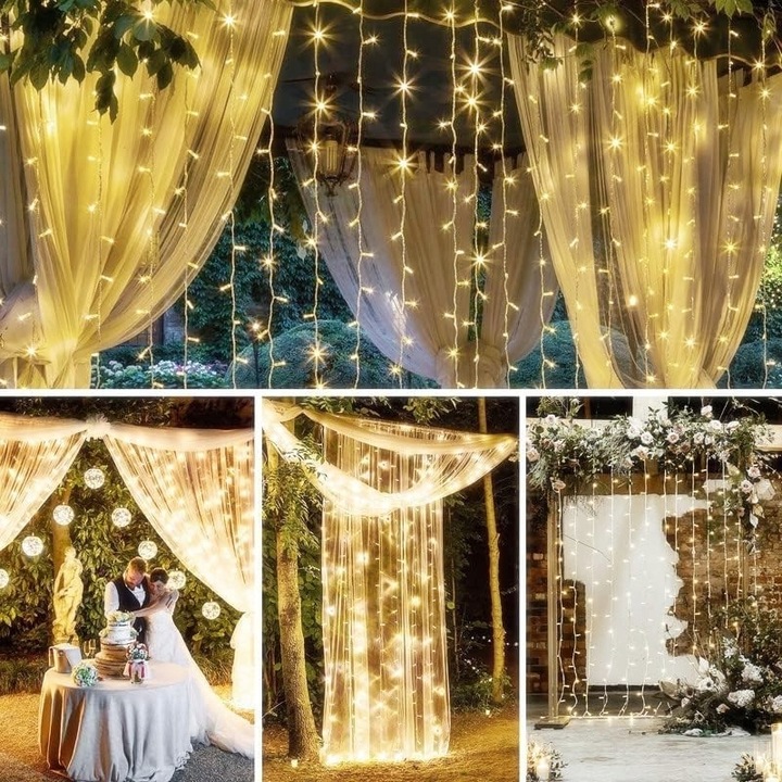 Kurtyna świetlna zewnętrzna duża 4x2m 700 LED timer Oświetlenie Świąteczne