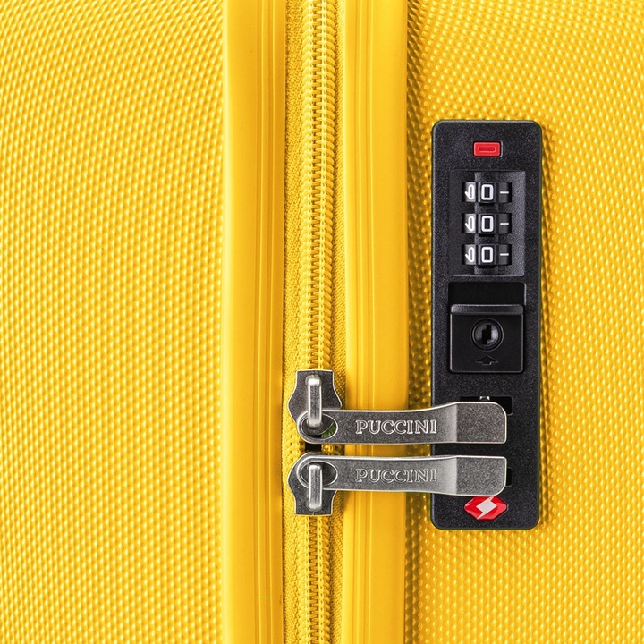 PUCCINI Walizka Kabinowa Podróżna Na Kółkach Do Samolotu Żółta ABS021C-6