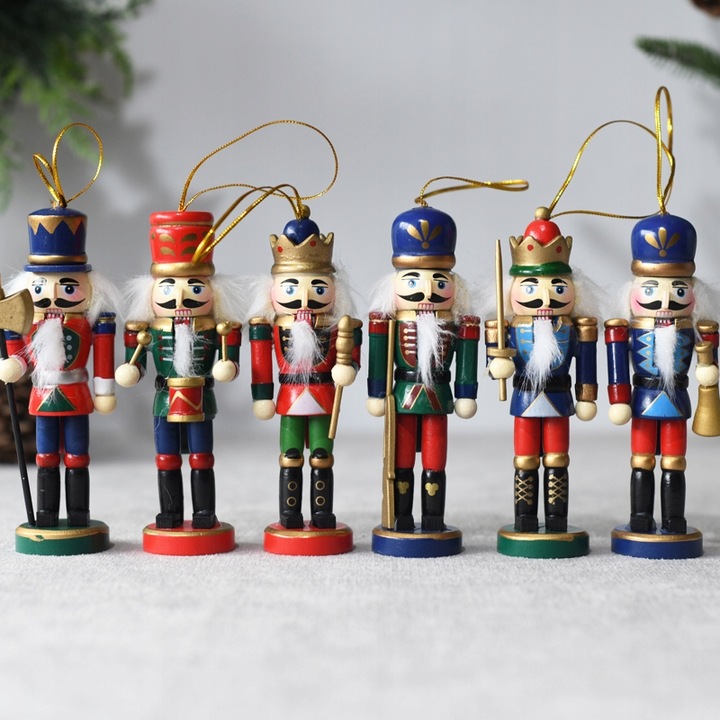 ŚWIĄTECZNE DZIADKI DO ORZECHÓW Zawieszki 6szt 20cm