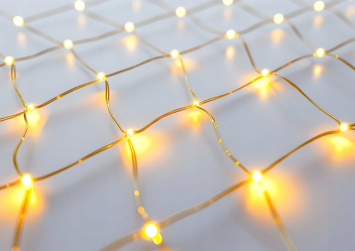SIATKA LED 3 m x 2 m BIAŁA CIEPŁA na TARAS KRZEWY BALKON Oświetlenie Święta